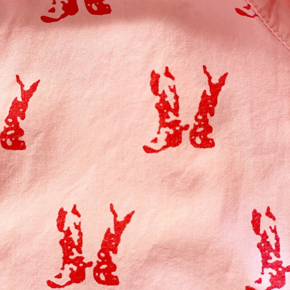 VINTAGE Barn Fly Trading boot print XL button-down - Picture 2 of 4